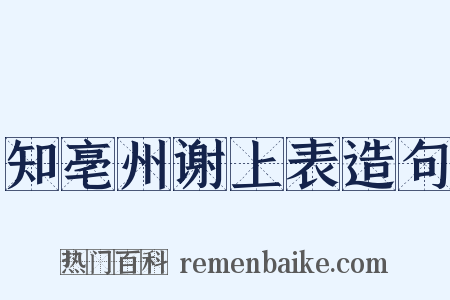 知亳州谢上表造句是什么意思的图片